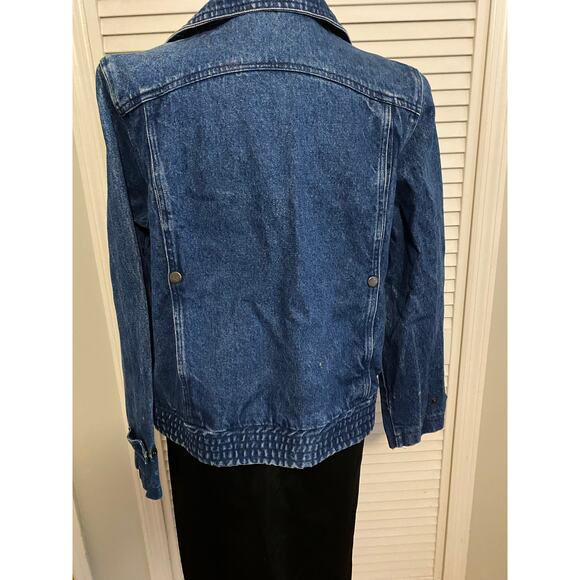 Vtg 90s Denim Jacket size Small Unisex double-breasted Jean jacket snap closure. - Picture 7 of 9